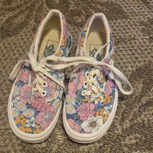 Floral Shoes by Vans - Pink and Blue